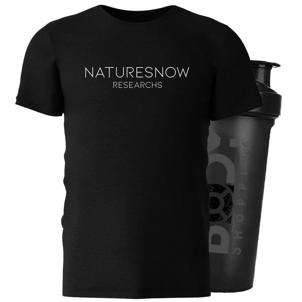 Camiseta Algodao Preto Gg + Shaker - Natures Now