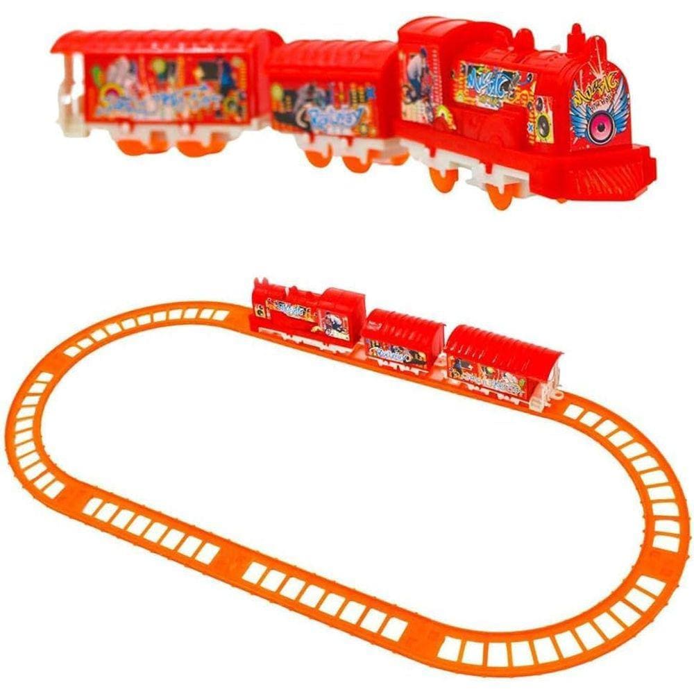 Trem De Brinquedo Com Trilho A Pilha Locomotiva Infantil - Shop Macrozao