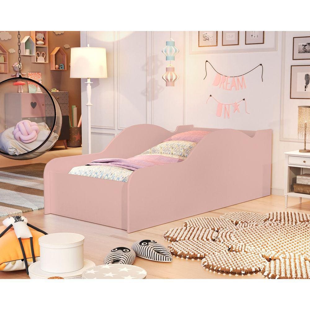 Cama Infantil Meninas Rose C/ Proteção Lateral