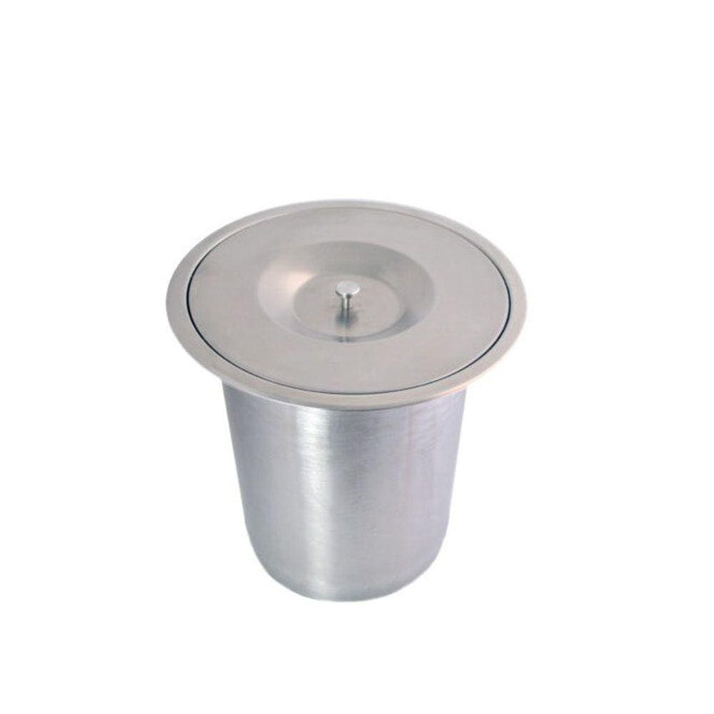 Lixeira De Embutir Redonda Pia Cozinha Inox 5 Litros