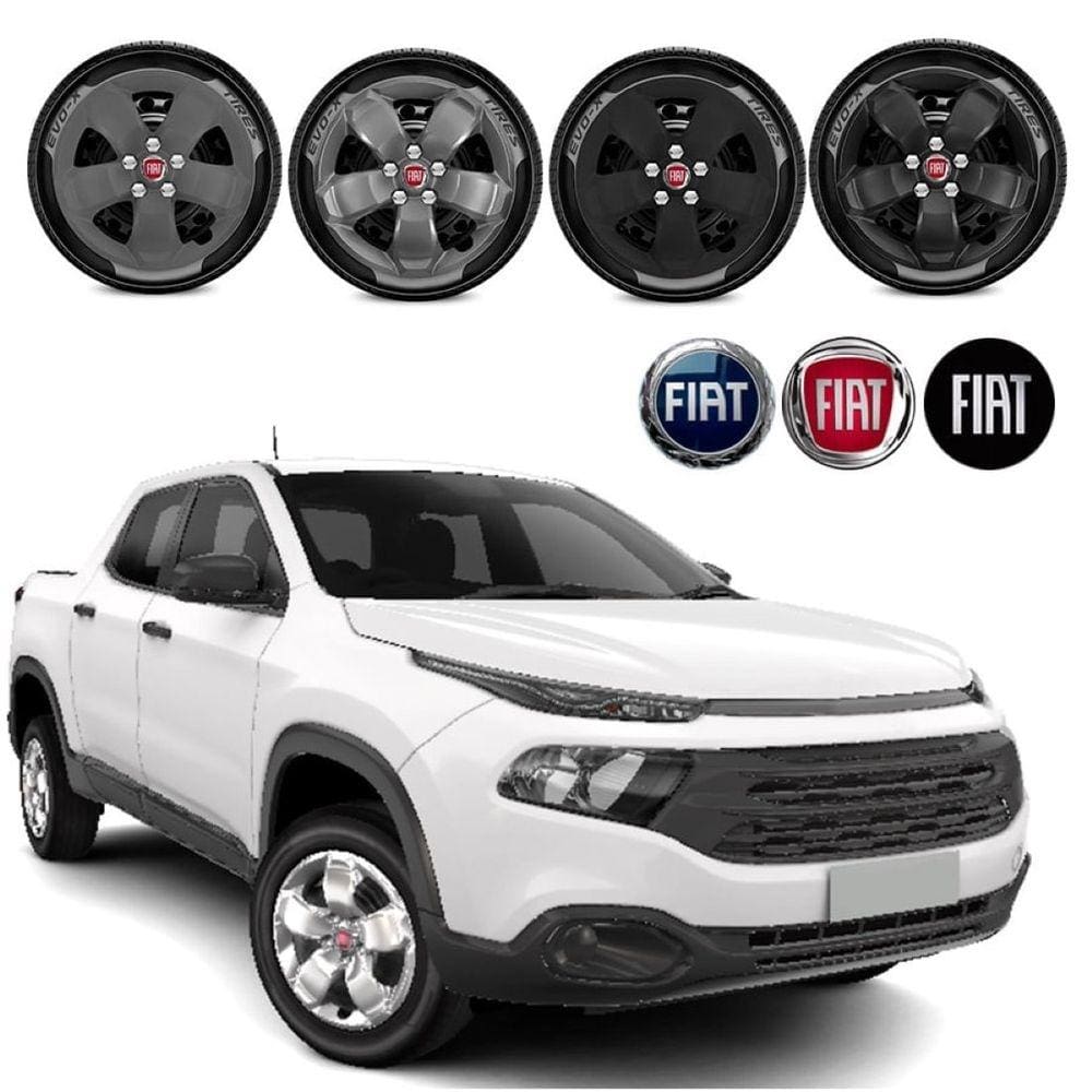 Jogo calota Fiat Toro 2017 2018 2019 2020 Aro 16