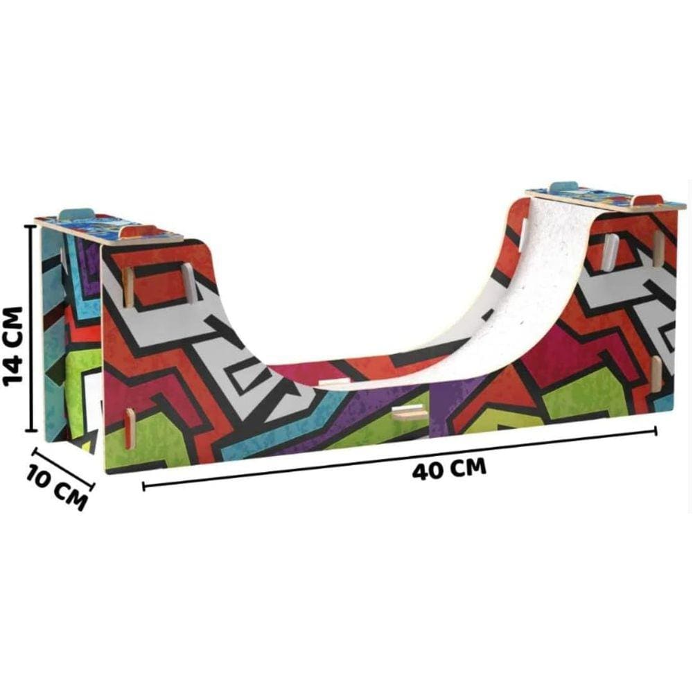 Skate Park Rampa Half Pipe - Skate de Dedo
