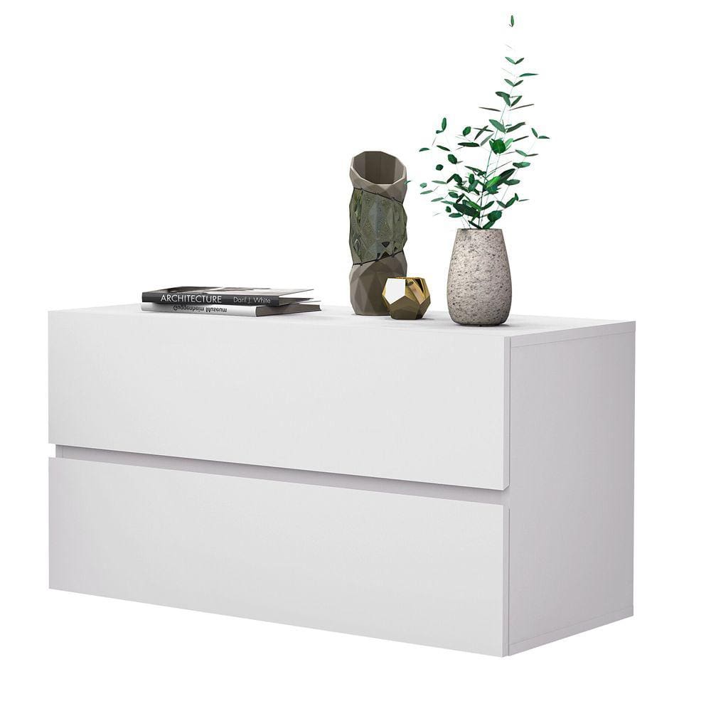 mesa de cabeceira eros 60cm branca suspenso