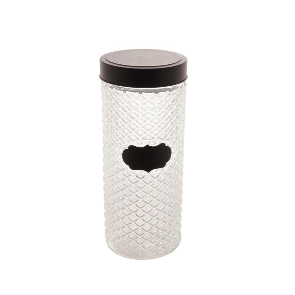 Pote de Vidro Tampa Preta Label 11cm x 28cm 2,1L Rojemac
