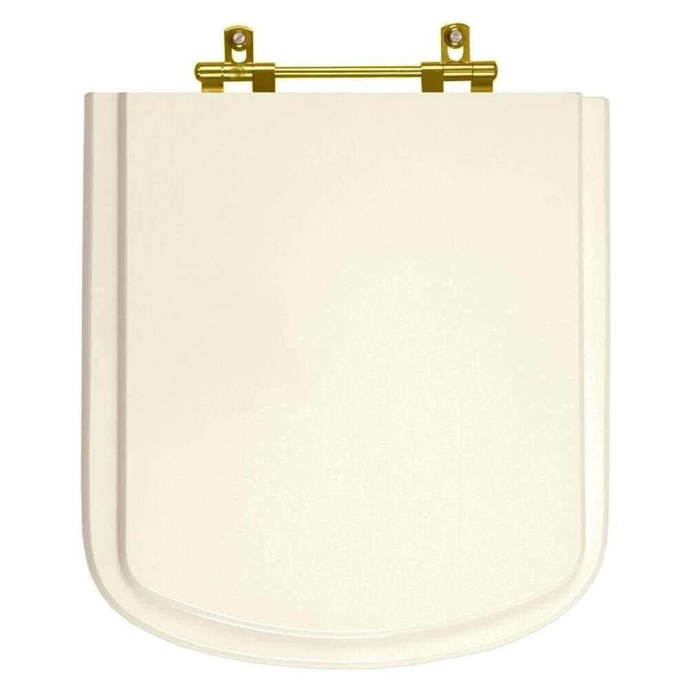 Assento Sanitario Poliester Bali Biscuit Para Vaso Incepa Com Ferragem Dourada