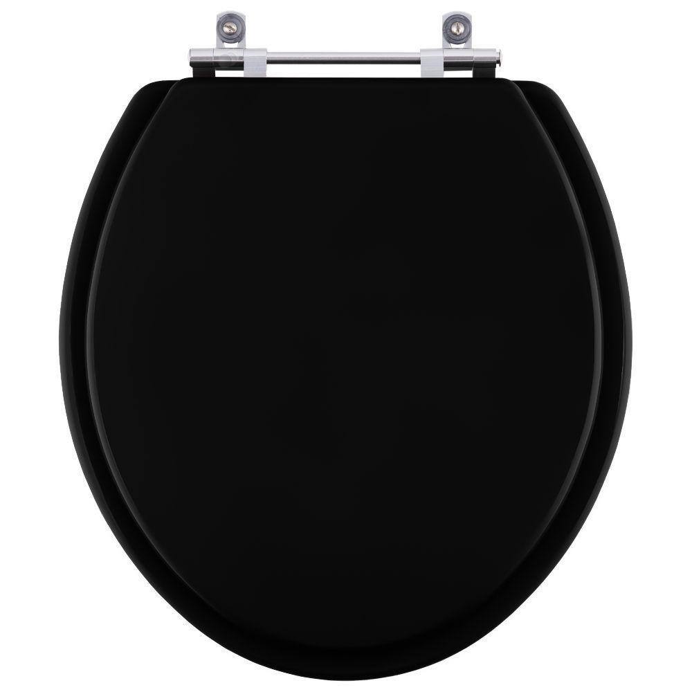 Assento Sanitário Convencional Preto para vaso Deca