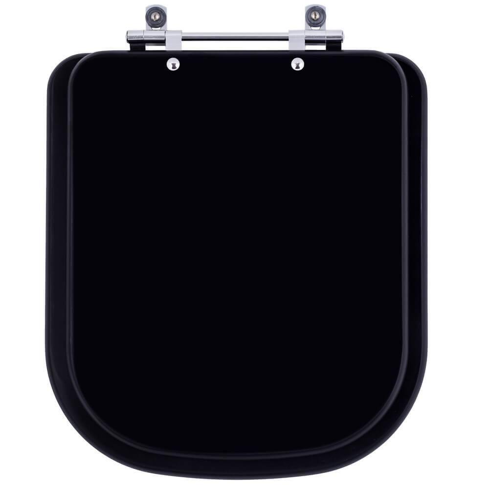 Assento Sanitário Piano Ébano Fosco (Preto Fosco) para vaso Deca