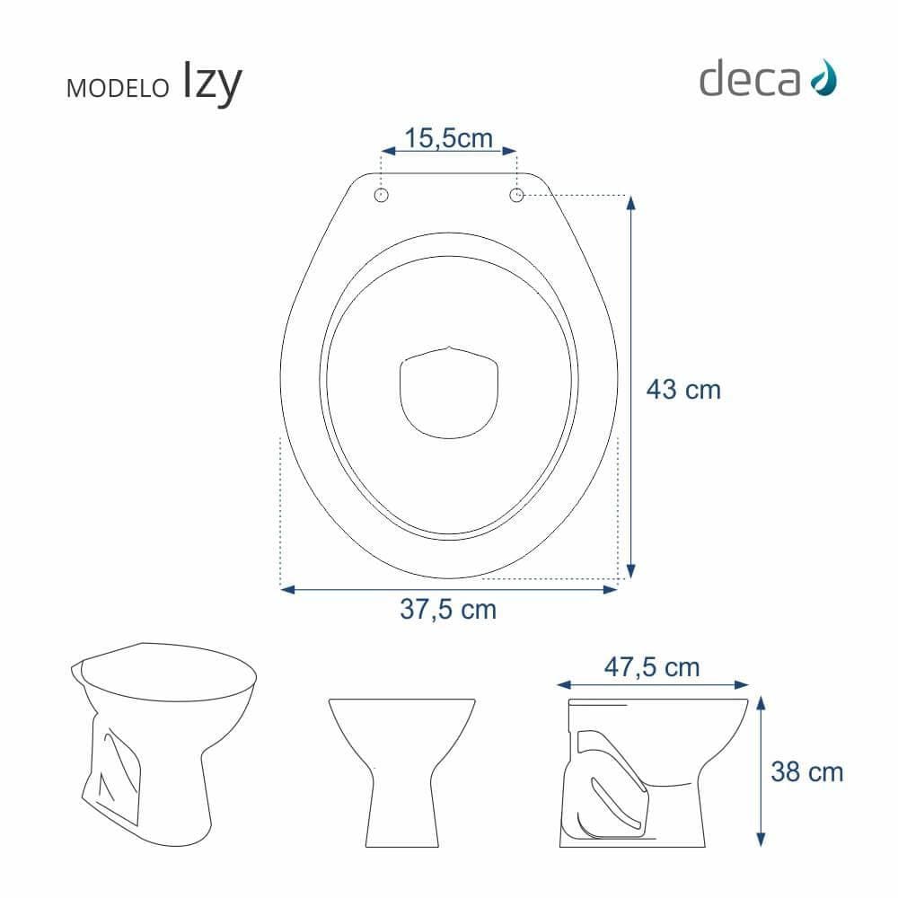 Assento Sanitario Fechamento Lento Izy Branco Para Louça Deca