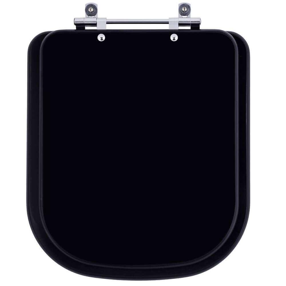 Assento Sanitário Piano Ébano Fosco (Preto Fosco) para vaso Deca