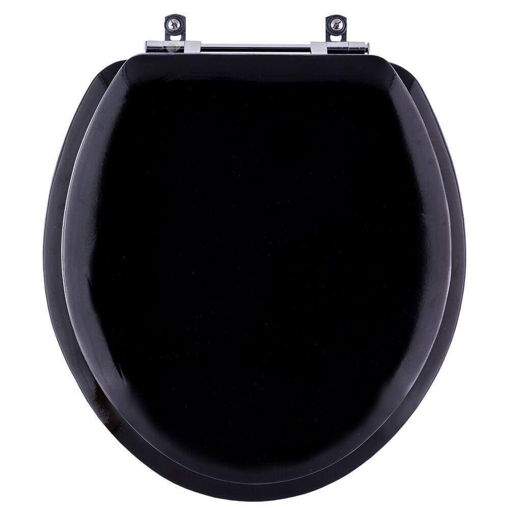 Assento Sanitário Almodadado Macio Flamingo Preto para vaso Incepa