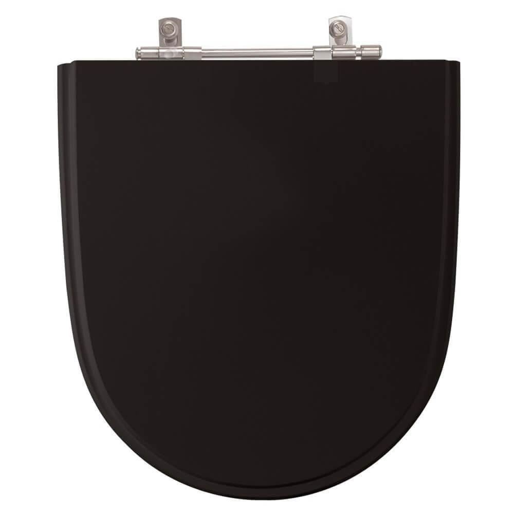 Assento Sanitário Poliester Mondiale Preto para vaso Celite