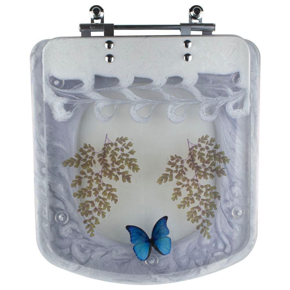 Tampa De Vaso Decorada Borboleta Lirio Branco para Fiori