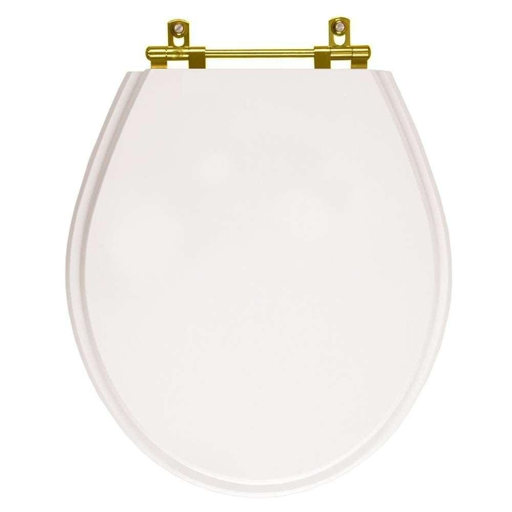 Assento Sanitário Carina Branco para vaso Ideal Standard Com Ferragem Dourada