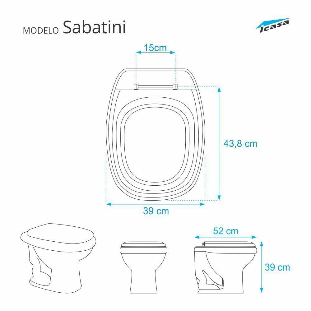 Assento Sanitario Poliester Sabatini Vermelho Translucido para vaso Icasa