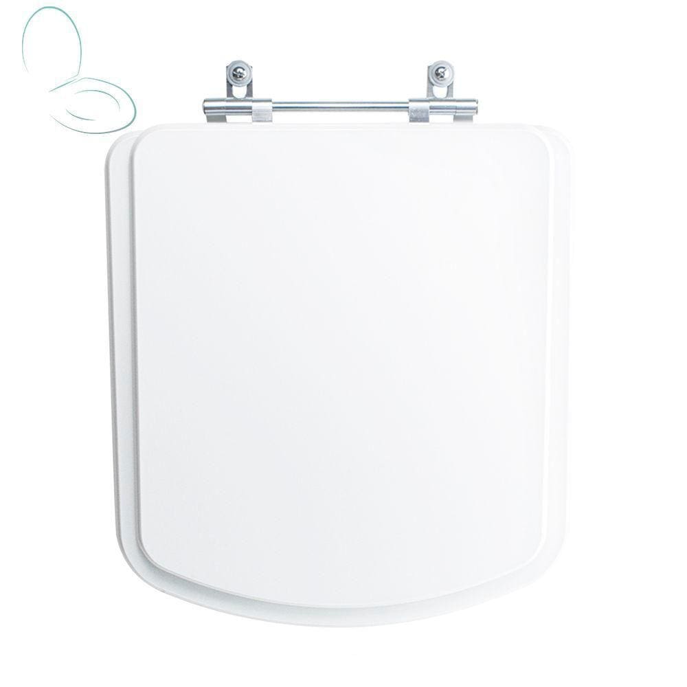 Tampa Vaso Sanitário Madeira Laqueada Lirio Branco para bacia Fiori