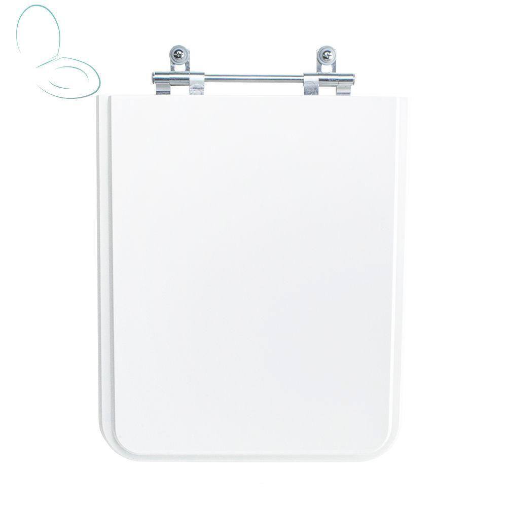 Tampa Vaso Sanitário Poliester Acrilico Square Branco para bacia Incepa