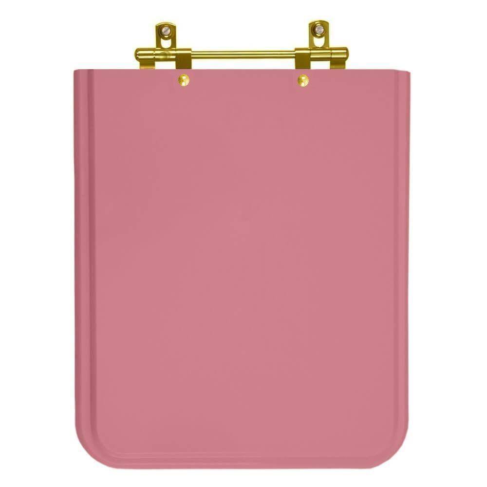 Assento Sanitário Square Wild Rose (Rosa) para vaso Incepa com Ferragem Dourada