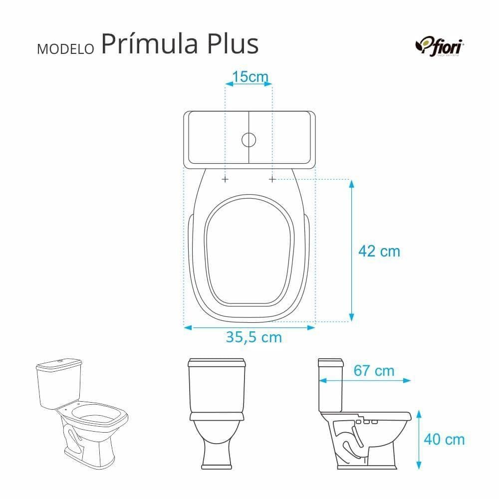 Tampa De Vaso Sanitario Com Amortecedor Primula Plus Branco Para Bacia Fiori