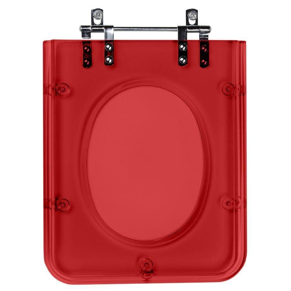 Assento Sanitario Poliester Quadra Vermelho para vaso Deca