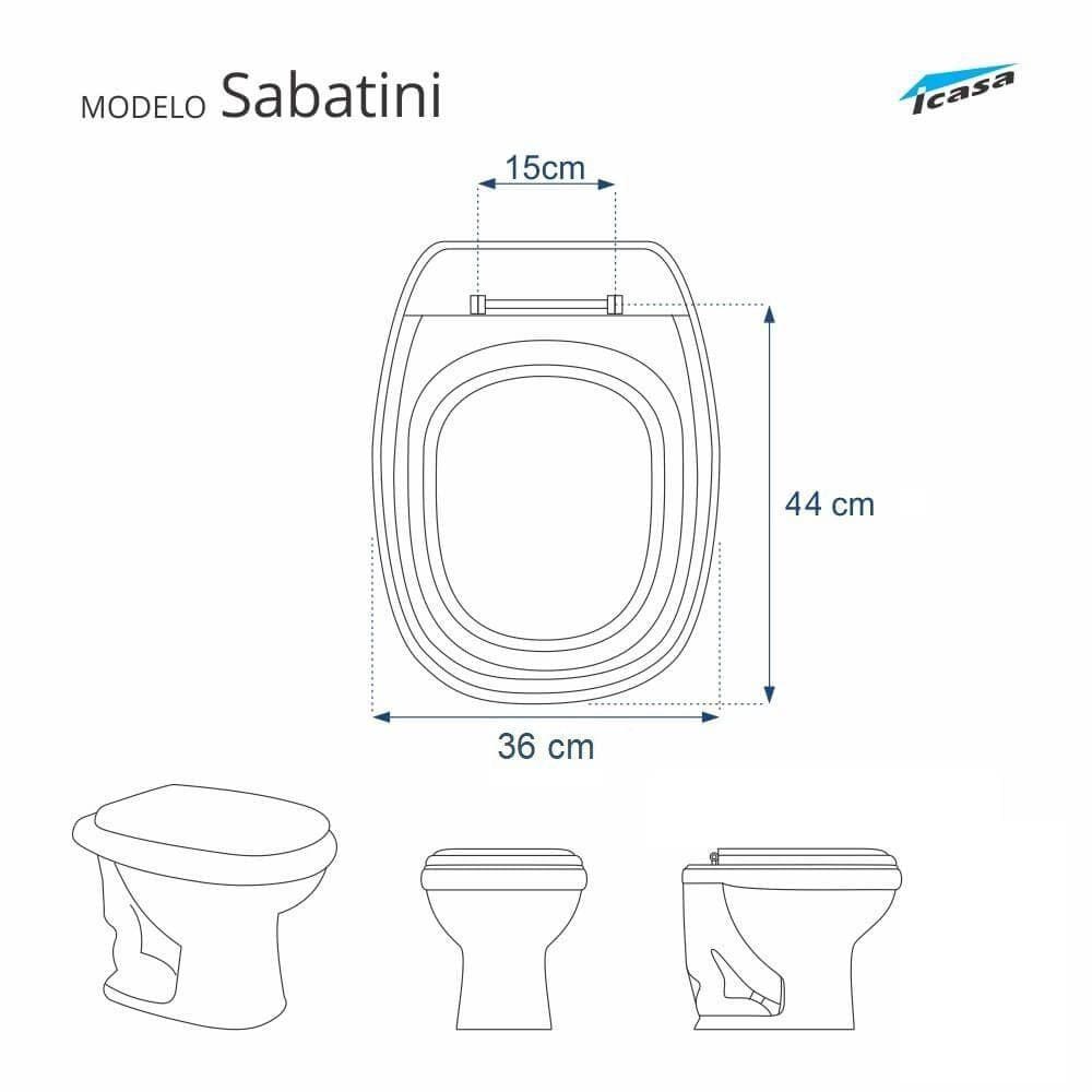 Tampa De Vaso Fume Transparente Sabatini Para Bacia Icasa