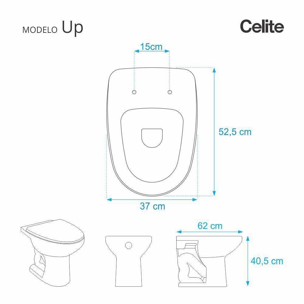 Tampa de Vaso Up Branco para bacia Celite