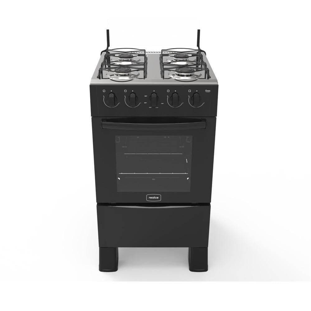 Fogão 4 Bocas A Gás Realce Bivolt Cr200 Preto Preto 127/220