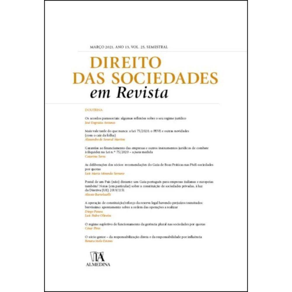 Direito das sociedades em revista -  março 2021, ano XIII