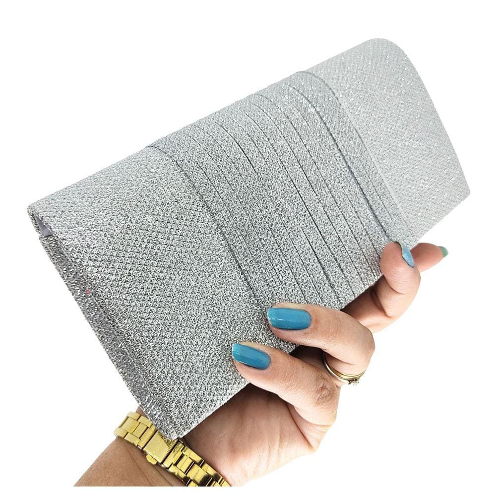 Bolsa feminina tiracolo clutch brilho carteira de mão luxo