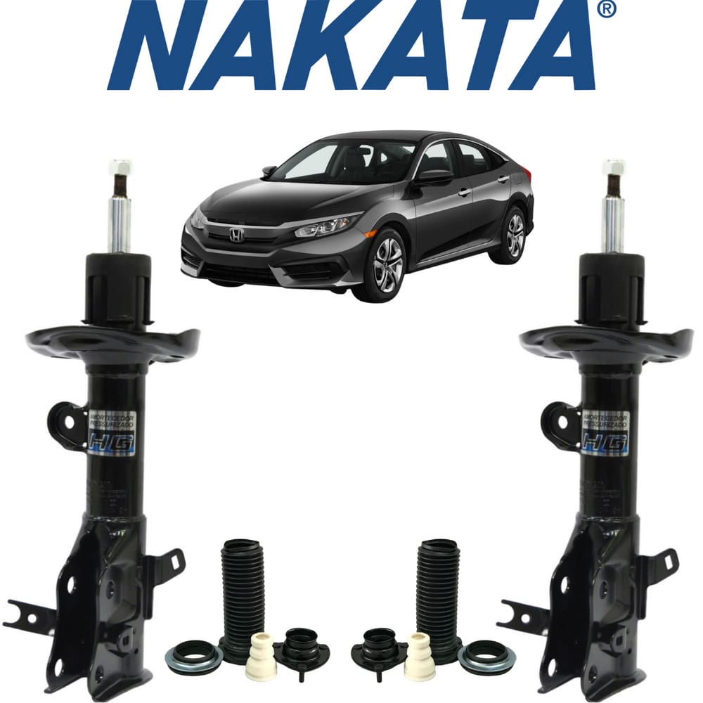 Par Amortecedor Nakata Honda Civic 2016 Dianteiro + Kit Batente