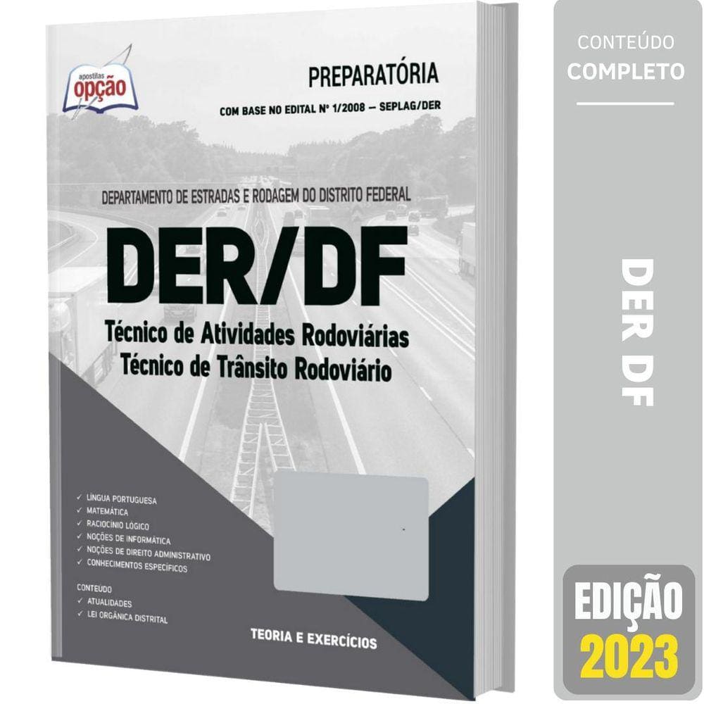 Apostila Concurso DER DF 2023 - Téc. Trânsito Rodoviário