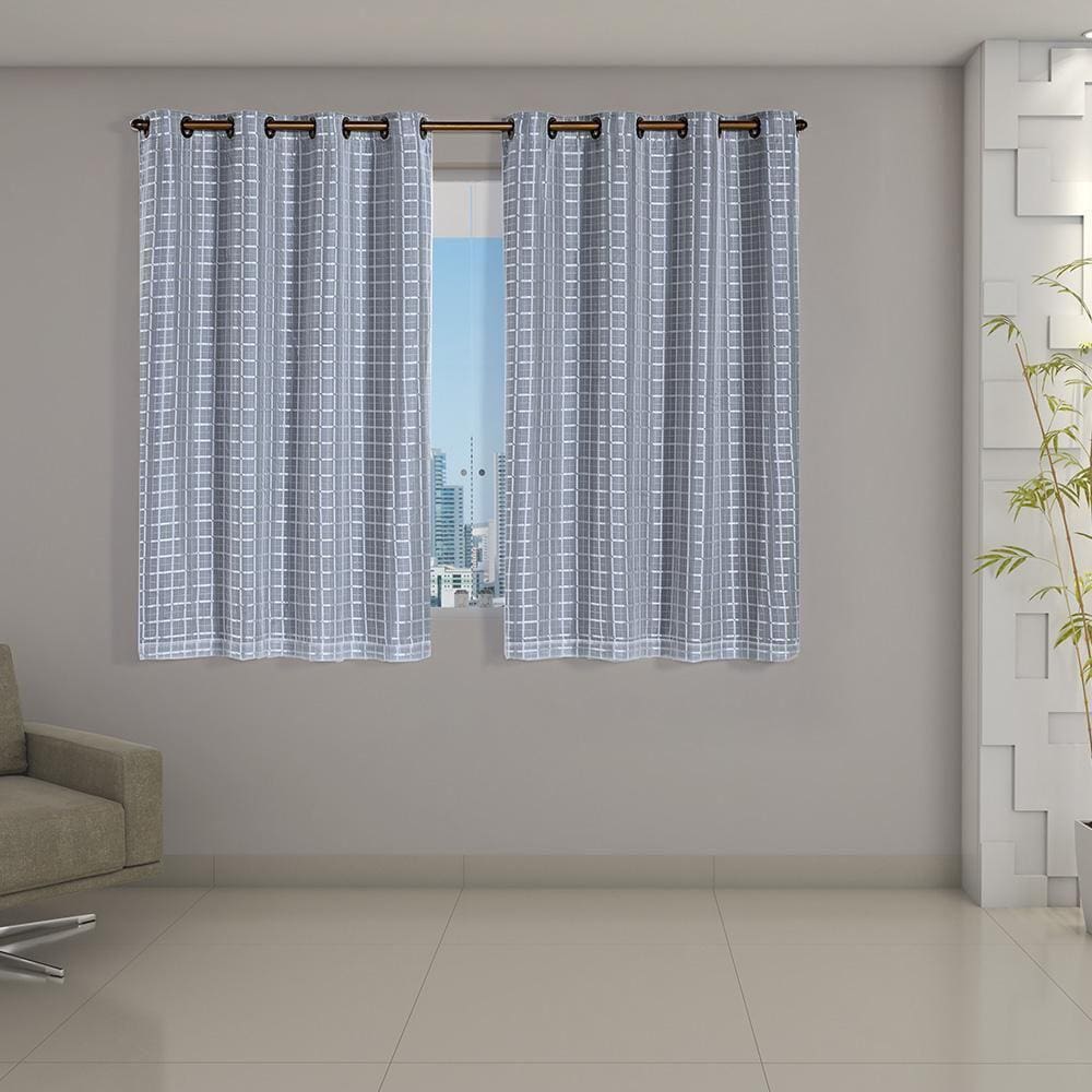 Cortina Blackout Voil 2,80 X 1,60 Blecaute Sala Quarto Cinza