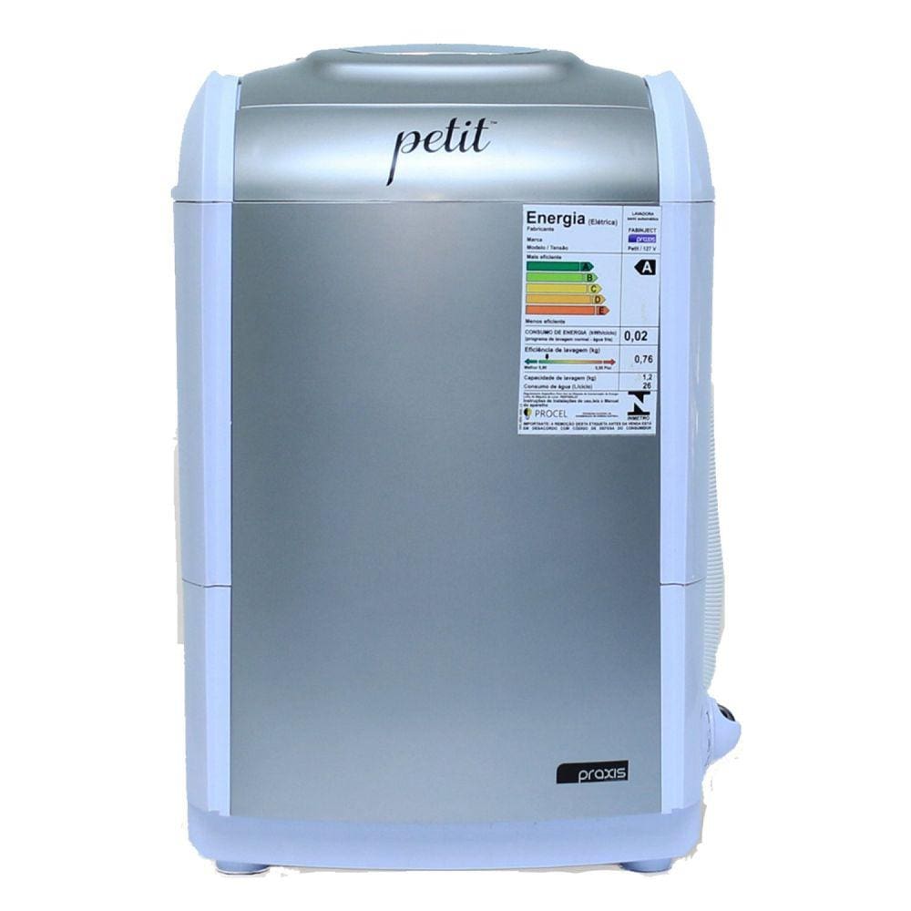 Máquina de Lavar Semi-automática 1.2Kg 110V Praxis Petit Grifit Prata