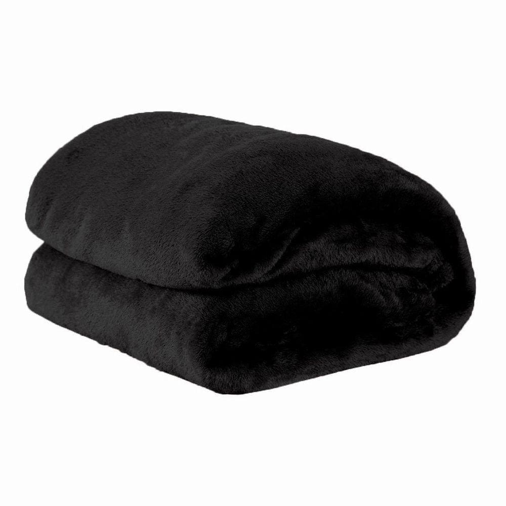 Manta Soft Queen Cobertor Microfibra Preto
