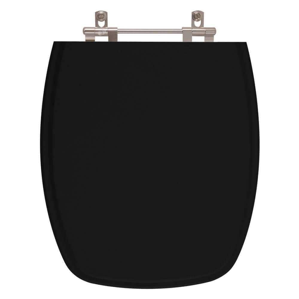 Assento Sanitário Acrílico Primula Plus Preto para vaso Fiori