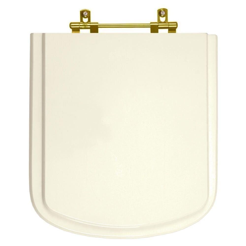 Assento Sanitario Poliester Bali Biscuit Para Vaso Incepa Com Ferragem Dourada