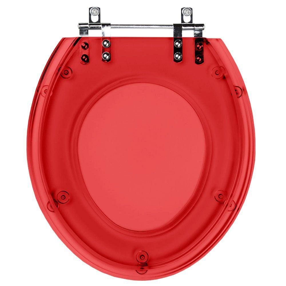 Assento Sanitario Poliester Convencional Oval Vermelho para todos os Vasos