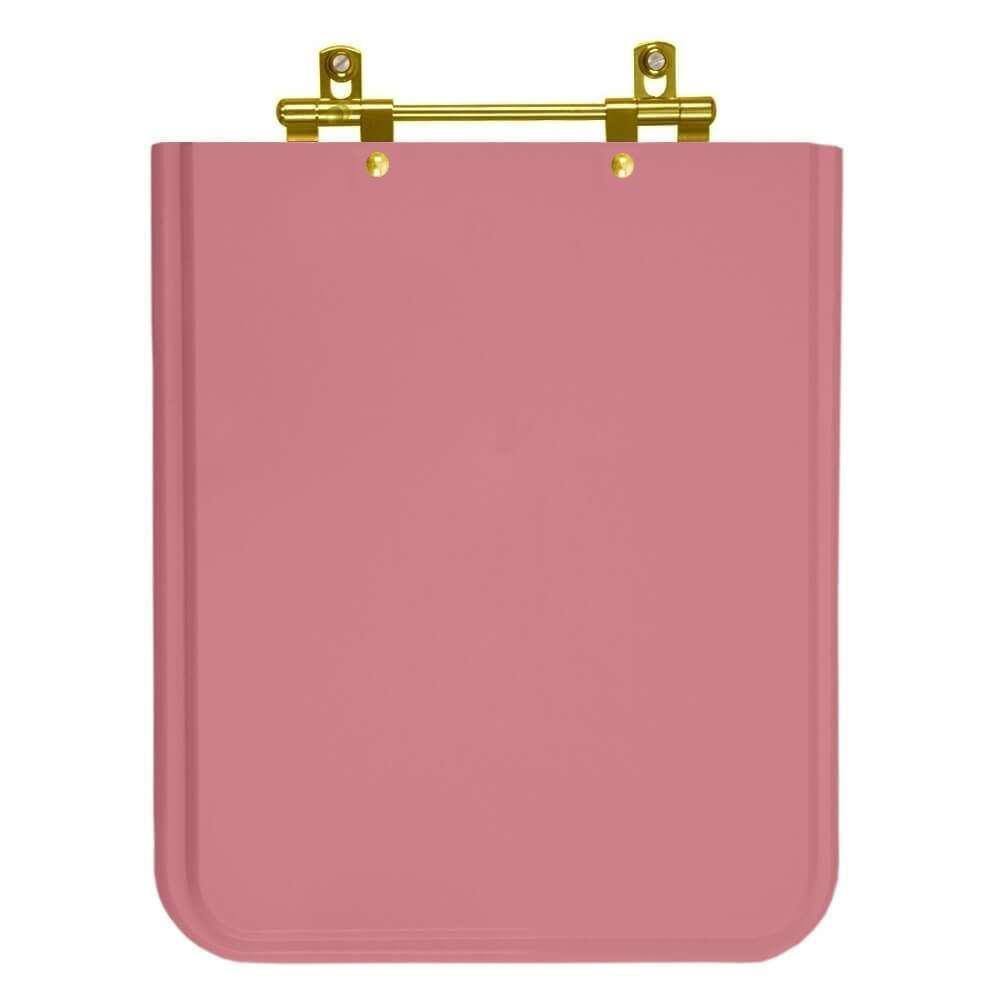 Assento Sanitário Poliester Square Wild Rose (Rosa) para vaso Incepa com Ferragem Dourada