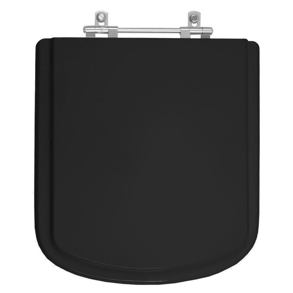 Assento Sanitário Poliester Lirio Preto para vaso Fiori