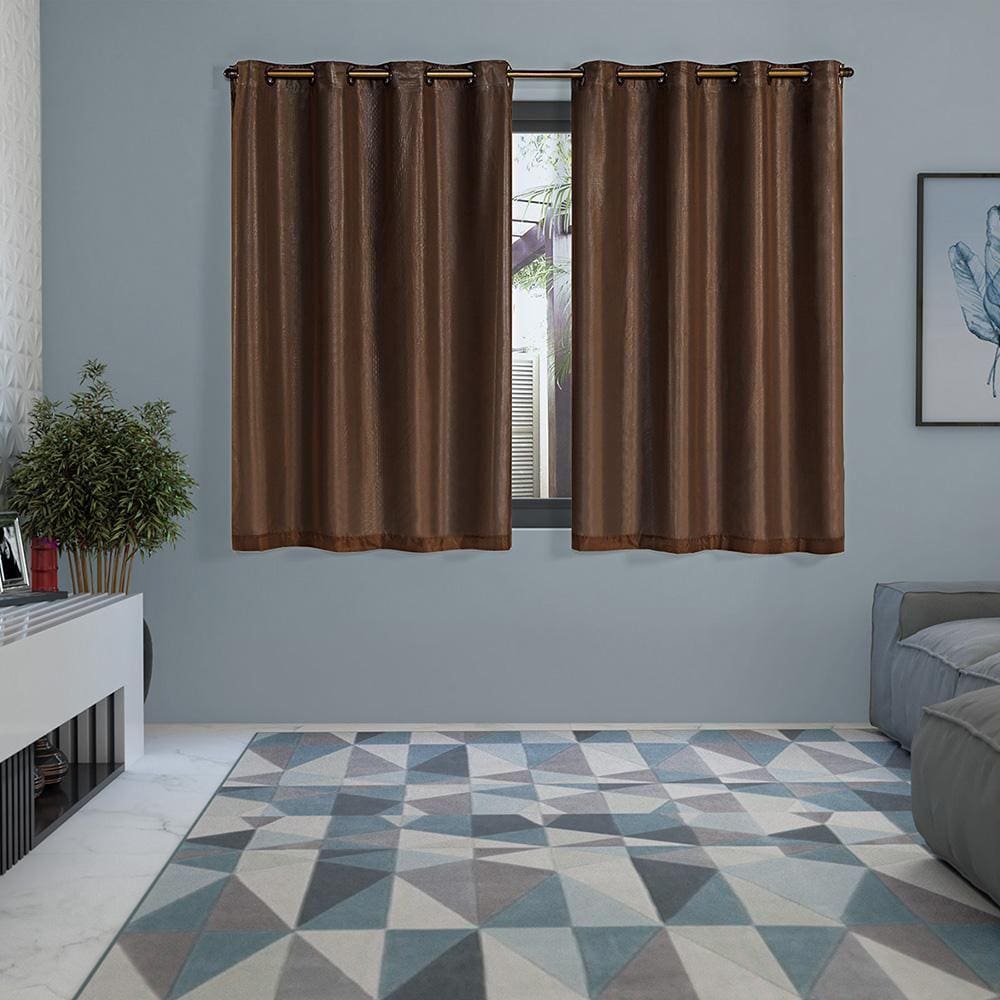 Cortina Blackout Voil 2,00X1,40 Sala Quarto Blecaute Tabaco
