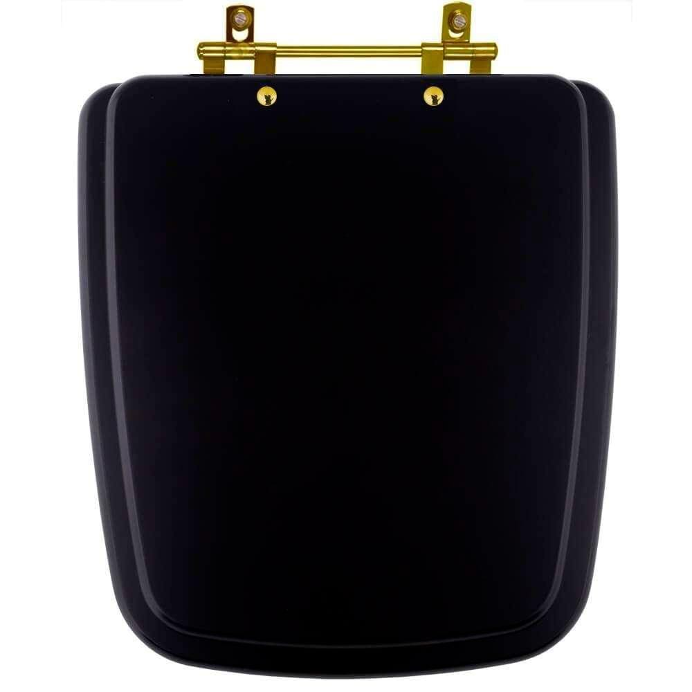 Tampa de Vaso Boss Noir Preto Fosco para bacia Incepa Com Ferragem Dourada