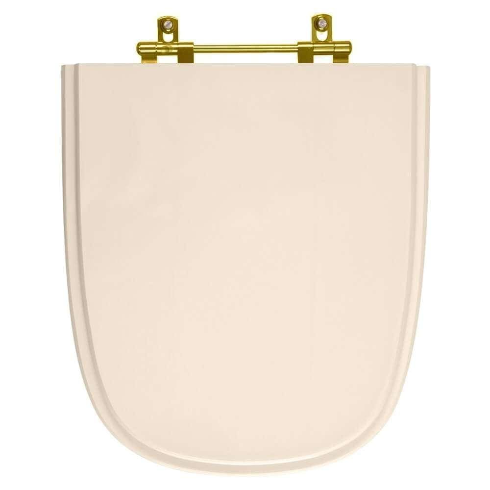 Assento Sanitário Poliéster Ibiza Shell para vaso Incepa Com Ferragem Dourada