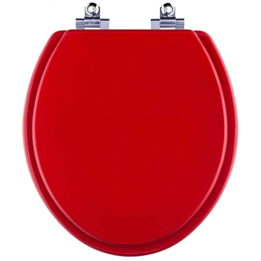 Tampa de Vaso Sanitário com Amortecedor Convencional Oval Vermelho