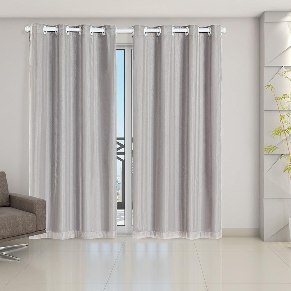 Cortina Blackout Voil 2,80 X 2,30 Sala Quarto Blecaute Cinza