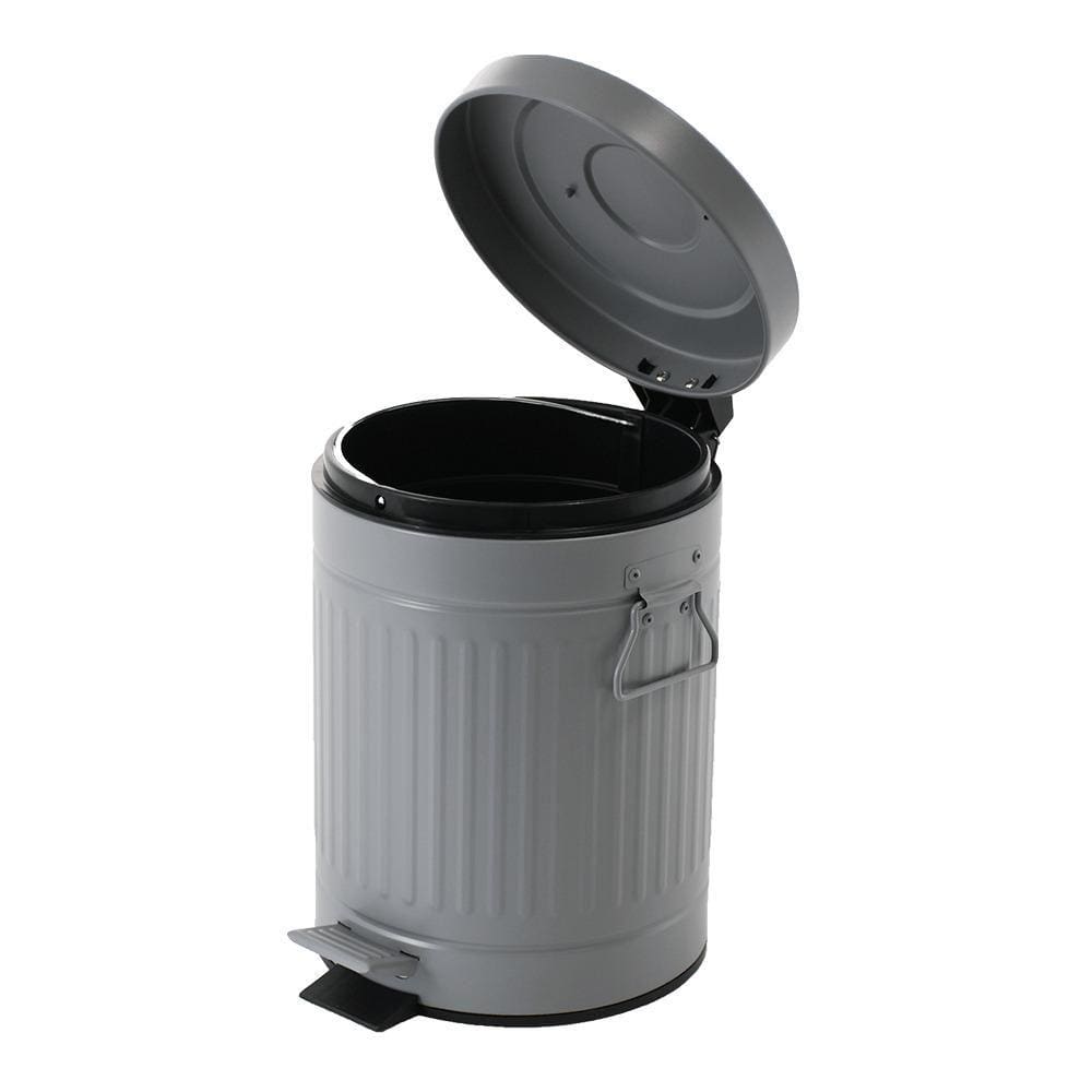 Lixeira Retrô com Pedal Cinza Mollie 5 litros