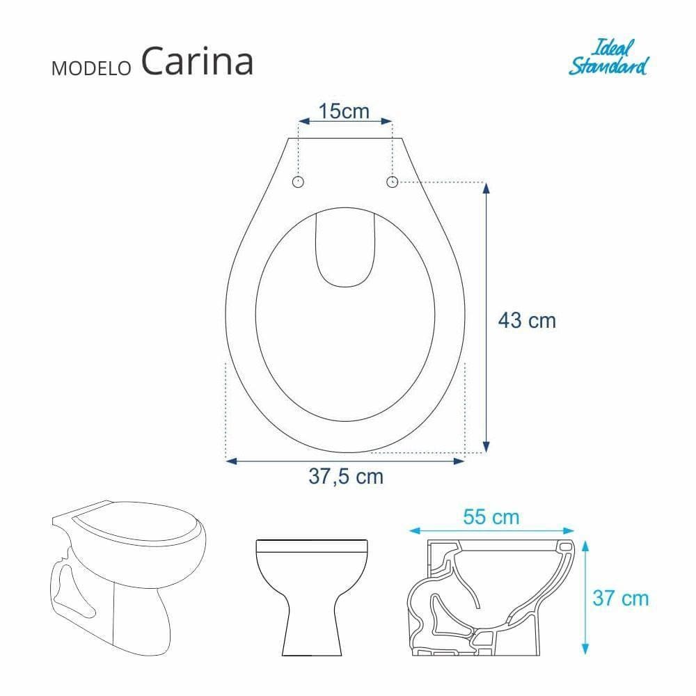 Assento Sanitario Carina Sterling Silver (Cinza Claro) para vaso Ideal Standard