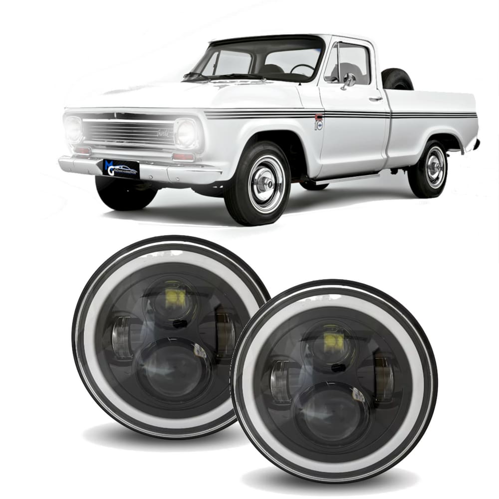 Par Farol Angel Eyes 7 Polegadas Chevrolet A-10 1968 a 1985