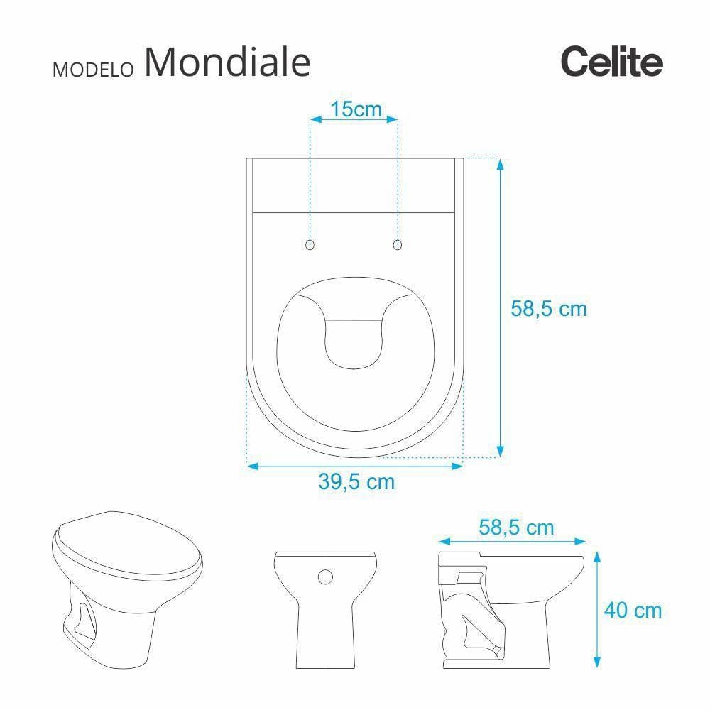 Assento Sanitário Mondiale Rosato para vaso Celite