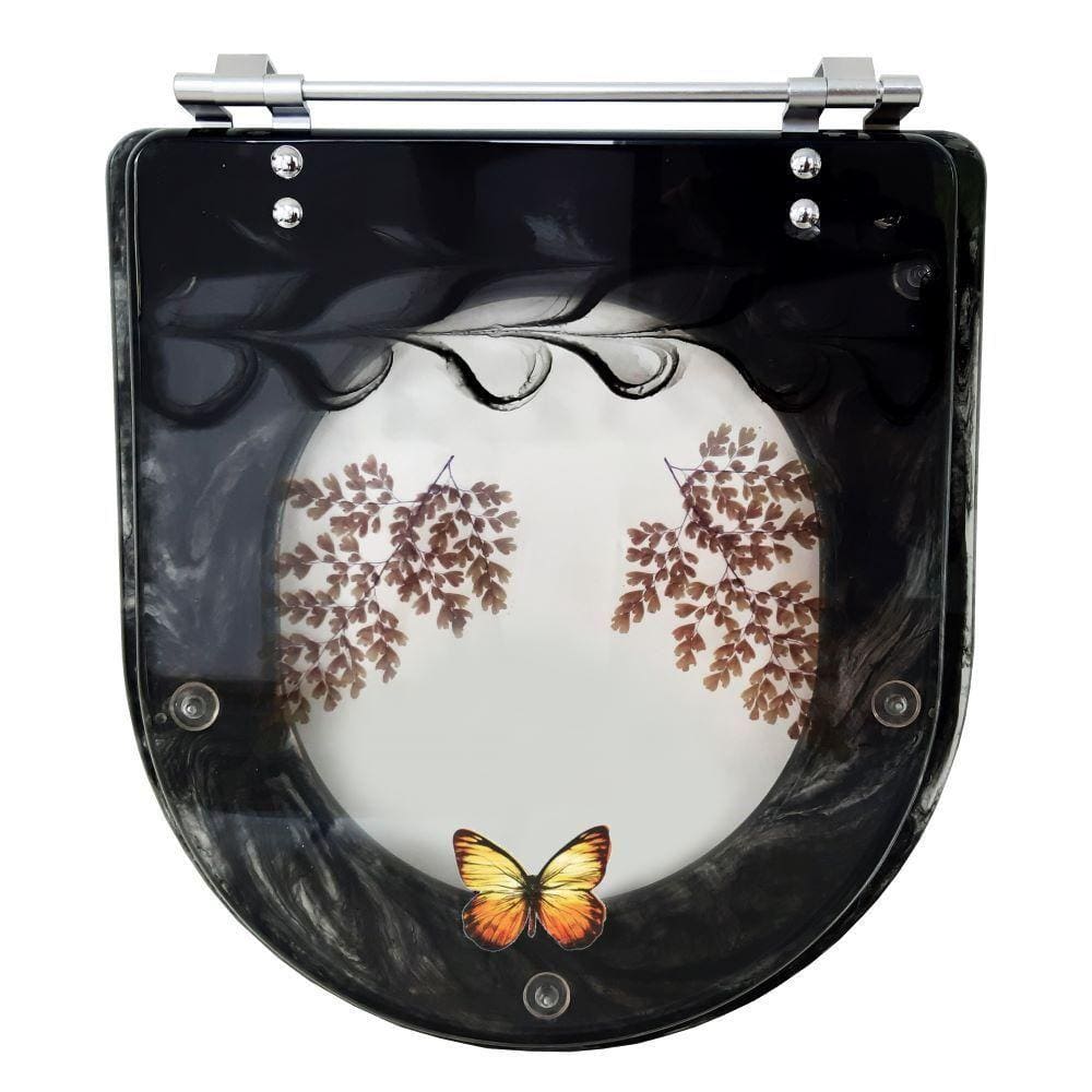 Tampa De Vaso Decorada Calypso Preto Para Louça Incepa 6lpf