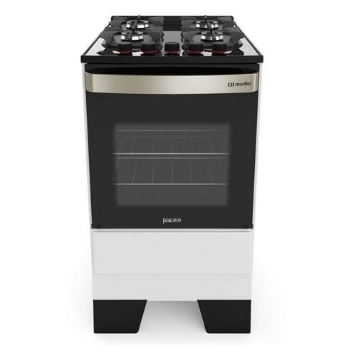 Fogão Mueller 4 Bocas Piacere Vetro Branco - Bivolt Menor preço em Fogão Mueller 4 Bocas Piacere Vetro Branco - Bivolt