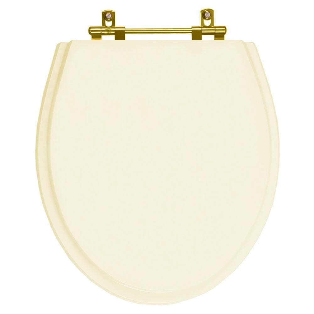 Assento Sanitário Poliester Windsor Creme Ferragem Dourada para Vaso Deca